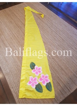 Lemon Yellow Frangipani Flag 3 flowers