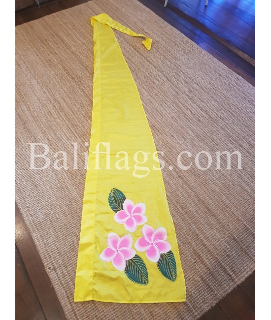 Lemon Yellow Frangipani Flag 3 flowers