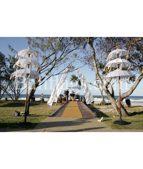 White Bali Wedding Flag 