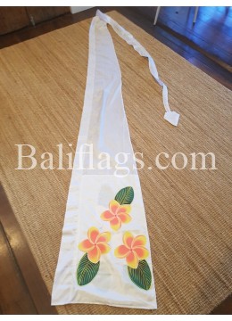 White Bali Frangipani Flag Hand Painted