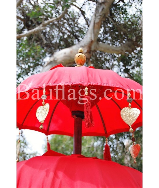 Red Triple Tier Bali Umbrella