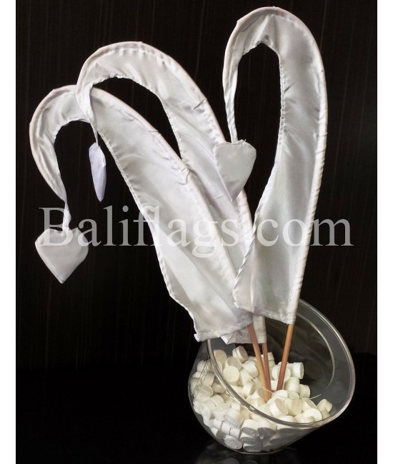 Bali White Table Flags x 10