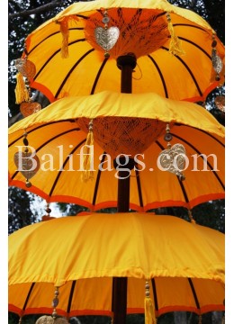 Yellow Triple Tier Bali Umbrella