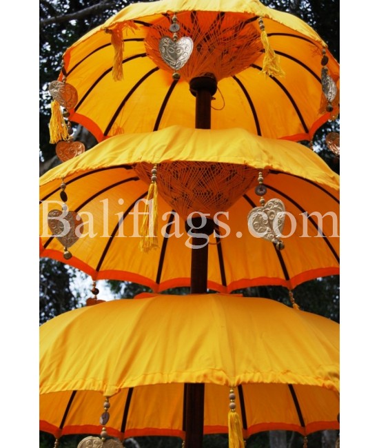 Yellow Triple Tier Bali Umbrella
