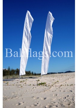 White Bali Feather Wedding Flag