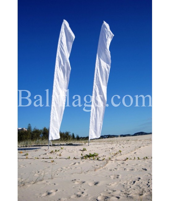 White Bali Feather Wedding Flag