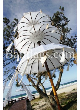 Wedding Umbrella Triple Tiered White