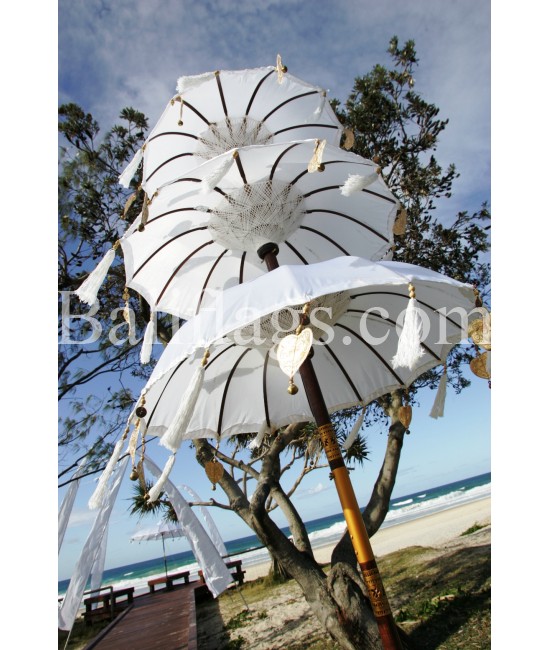 Wedding Umbrella Triple Tiered White