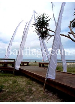 White Bali Wedding Flag 